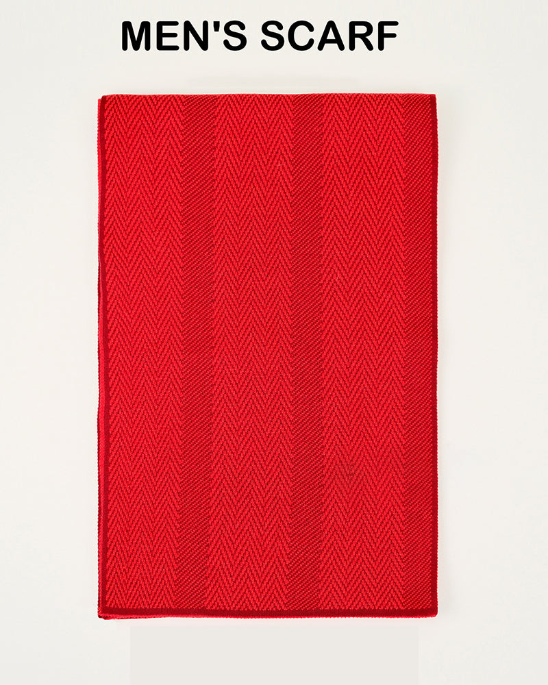 Autumn And Winter Business Herringman Fine Plaid Cashmere Knitted Scarf