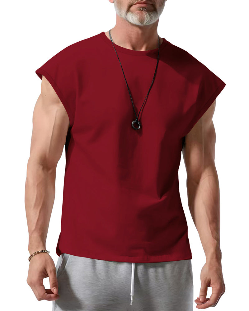S-3XL American-style Summer Vest, Solid-color, Thin Tank Top T-shirt