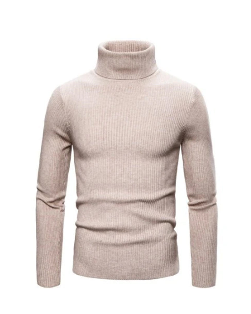 Big & Tall Men's Solid Color Turtleneck Base Sweater M-5XL