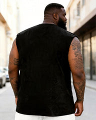 Big & Tall Men's Red, Yellow, And Green Gradient Side-Profile Lion Head Print Crewneck Athletic Tank Top