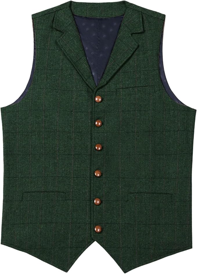 Big & Tall Men's Gentleman Business Casual Slim Fit Suit Vest XS-3XL