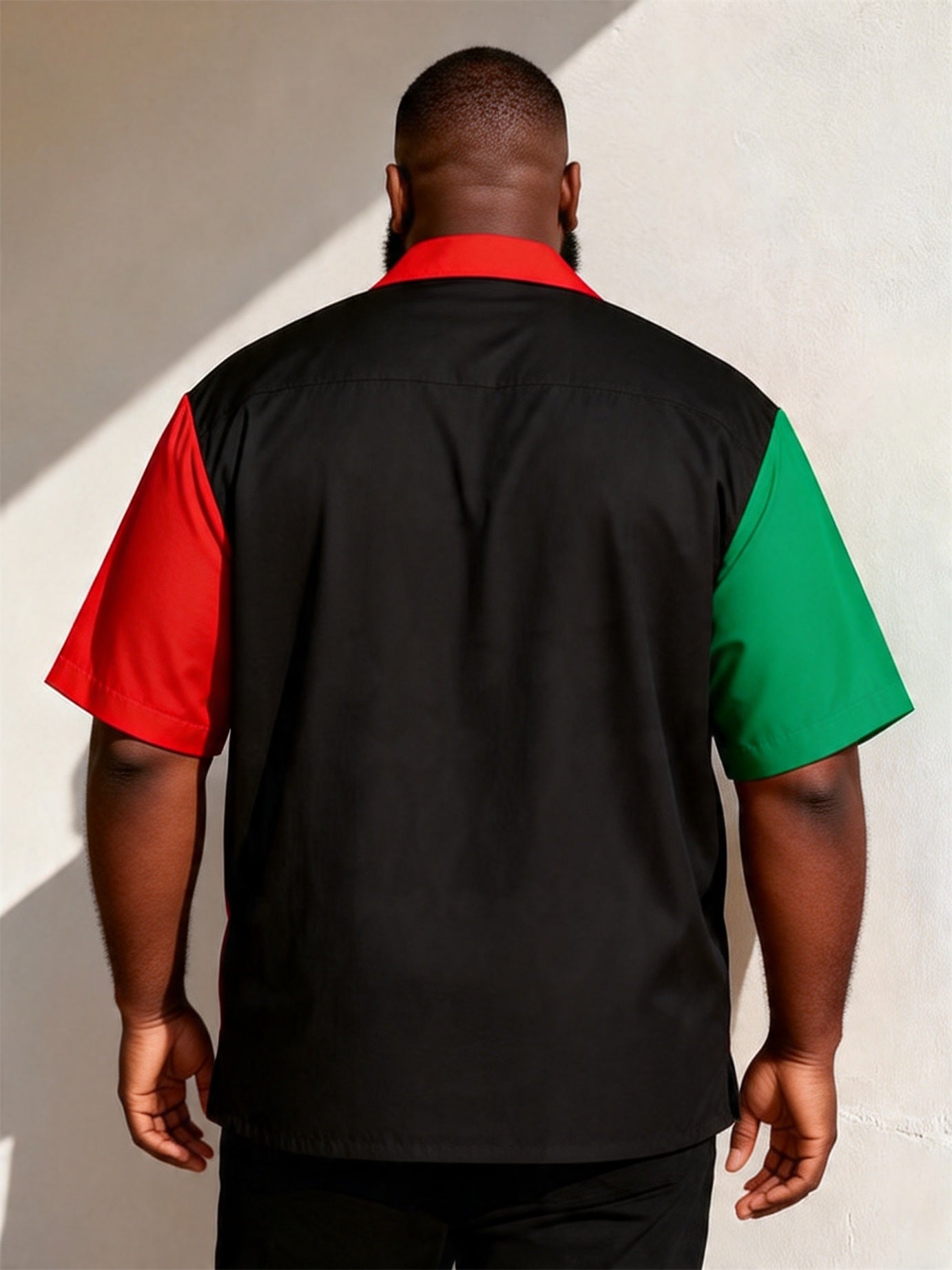Big & Tall Men's Juneteenth Fist Love Print Short Sleeve Shirt