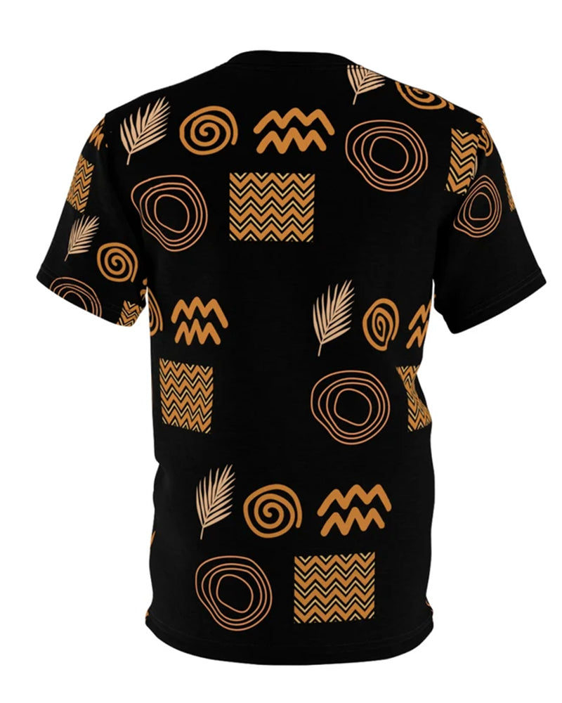 Big & Tall Men's Vintage Totem Print Round Neck Short Sleeve T-Shirt