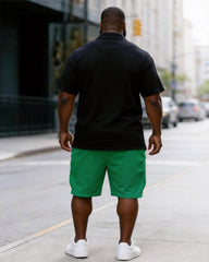 Big & Tall Men's Juneteenth 1865 Free Day Print POLO Short Sleeve Shorts Set