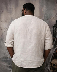 Big & Tall Men's Tear Claw Mark Just A Blight Printed Collar Long Sleeve Shirt