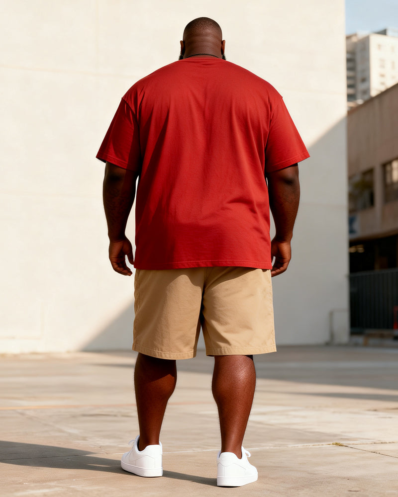 Big & Tall Men's NOVA Rising Alphabet Print Round Neck Short Sleeve T-Shirt Shorts Set