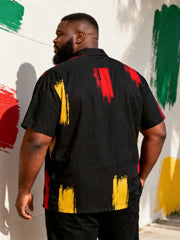 Big & Tall Men's Juneteenth1865 Stroke Graffiti Print Short Sleeve Shirt