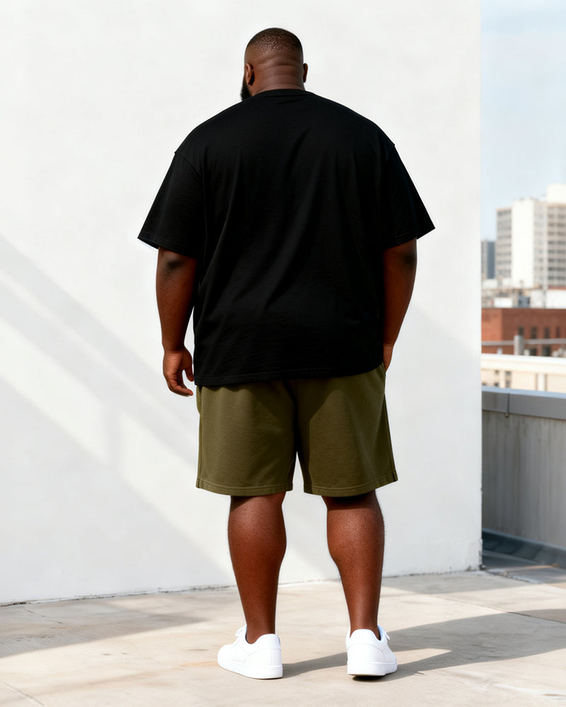 Big & Tall Men's TITAN Reborn Alphabet Print Round Neck Short Sleeve T-Shirt Shorts Set