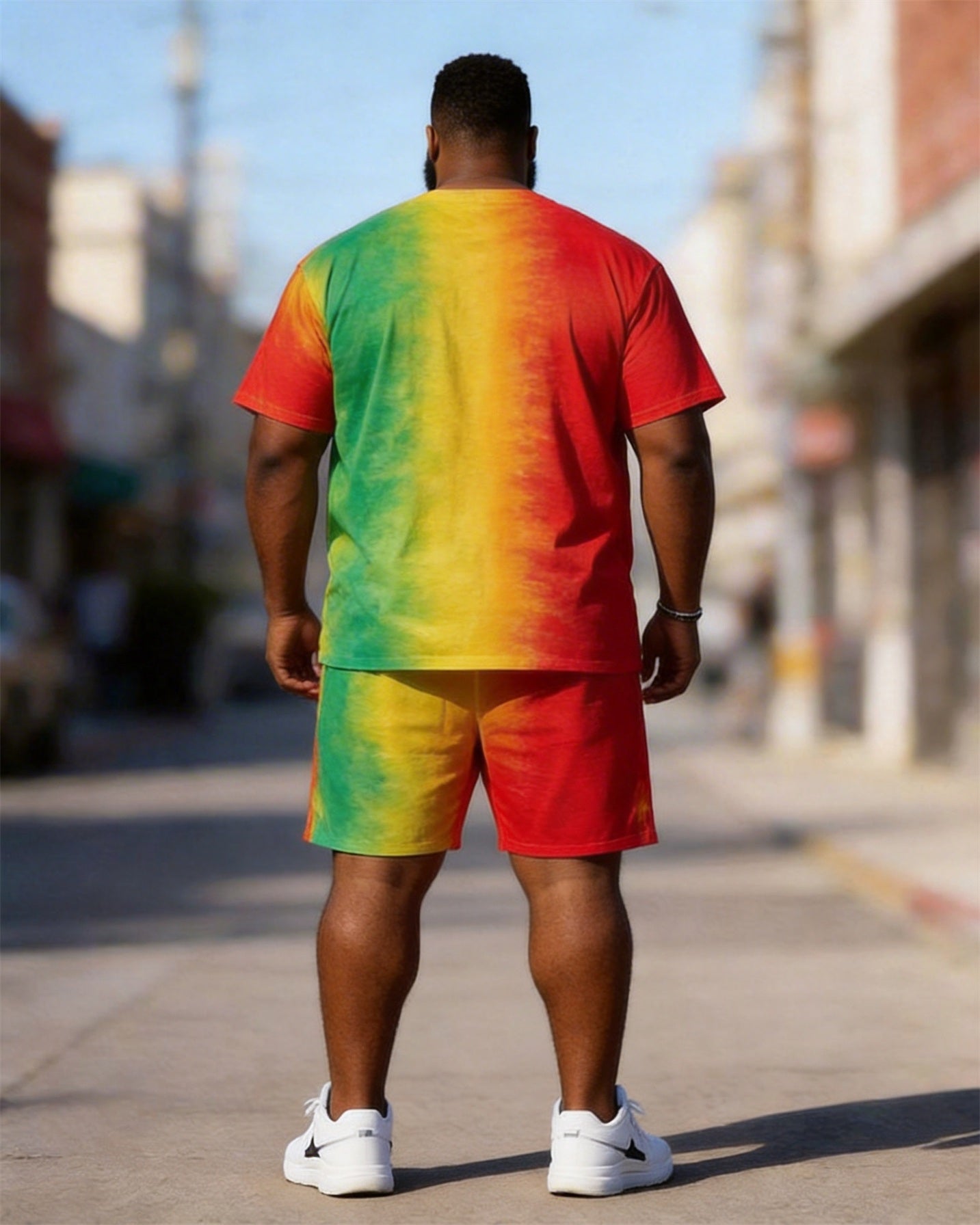 Big & Tall Men's Juneteenth 1865 THEY NOT LIKE US Printing Round Neck Short Sleeve T-shirt Shorts Set