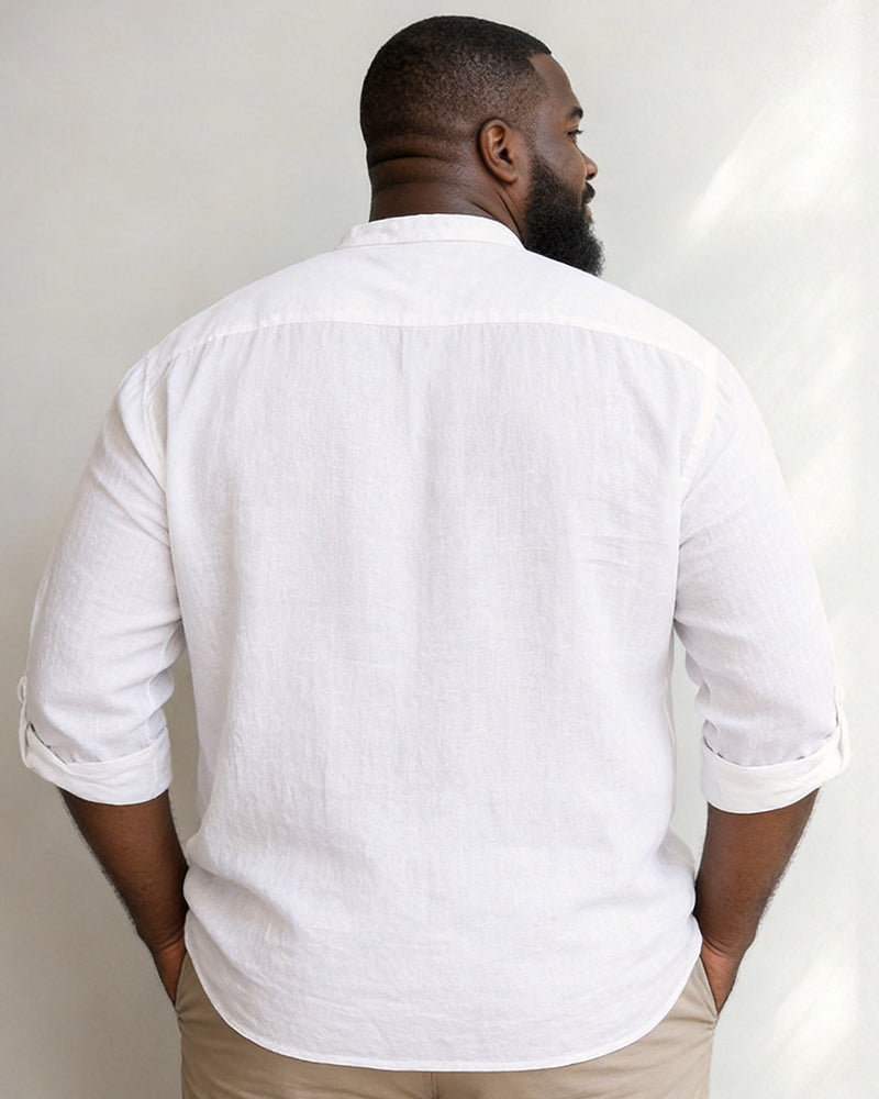 Big & Tall Men's Gradient Rainbow JESUS Letter Cross Printed Collar Sleeve Shirt