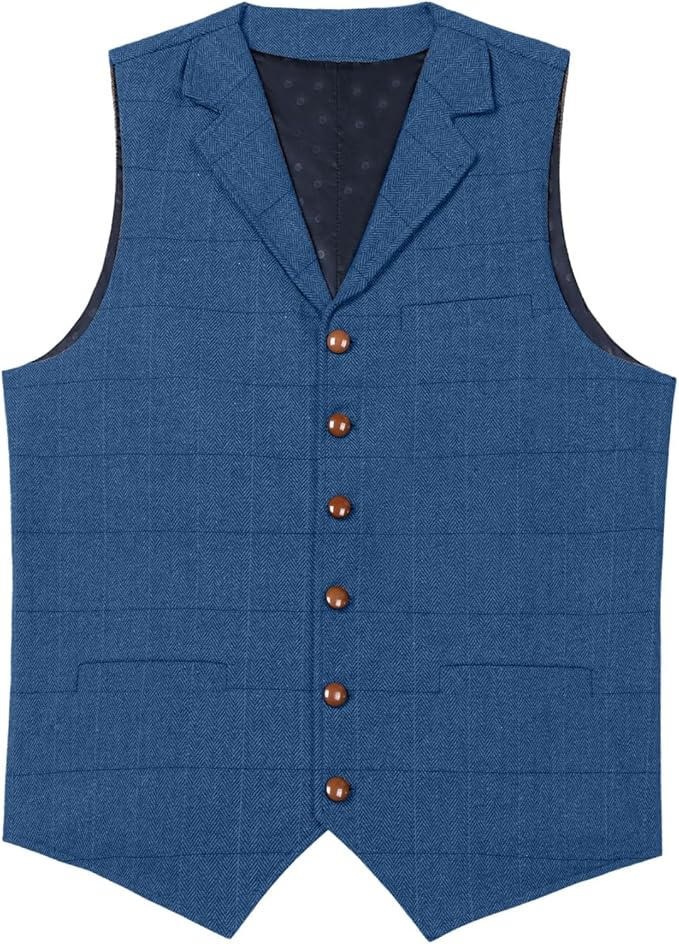 Big & Tall Men's Gentleman Business Casual Slim Fit Suit Vest XS-3XL