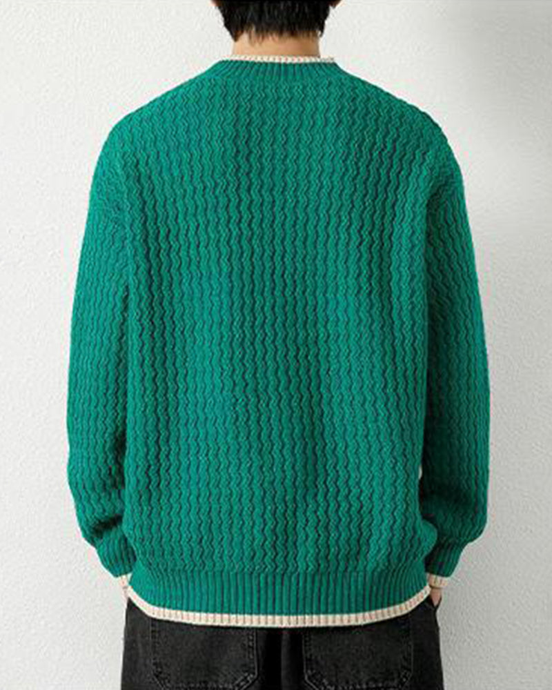 Big & Tall Men's Casual Stitching Long Sleeve Bottoming Sweater M-3XL