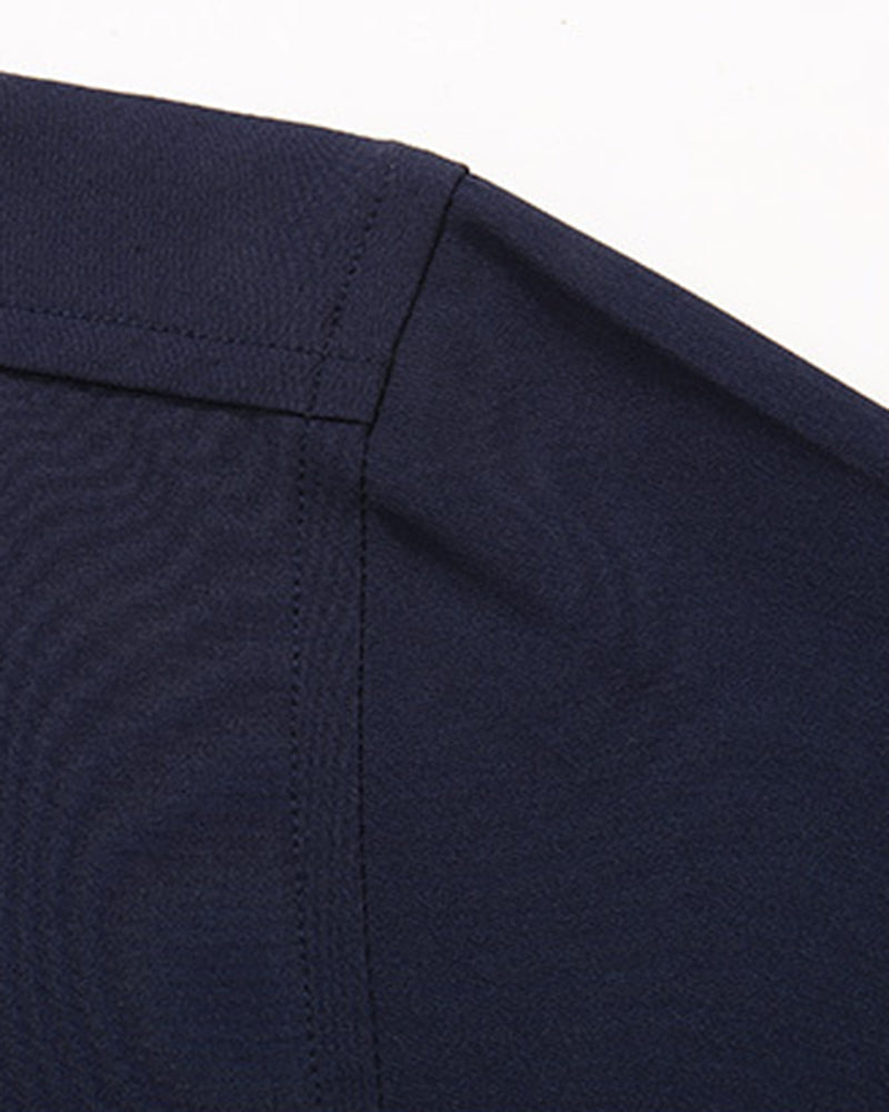 L-10XL Large Size Men's Summer Thin Short-sleeved Shirt Business Casual Loose Elastic Solid Color Short-sleeved Shirt