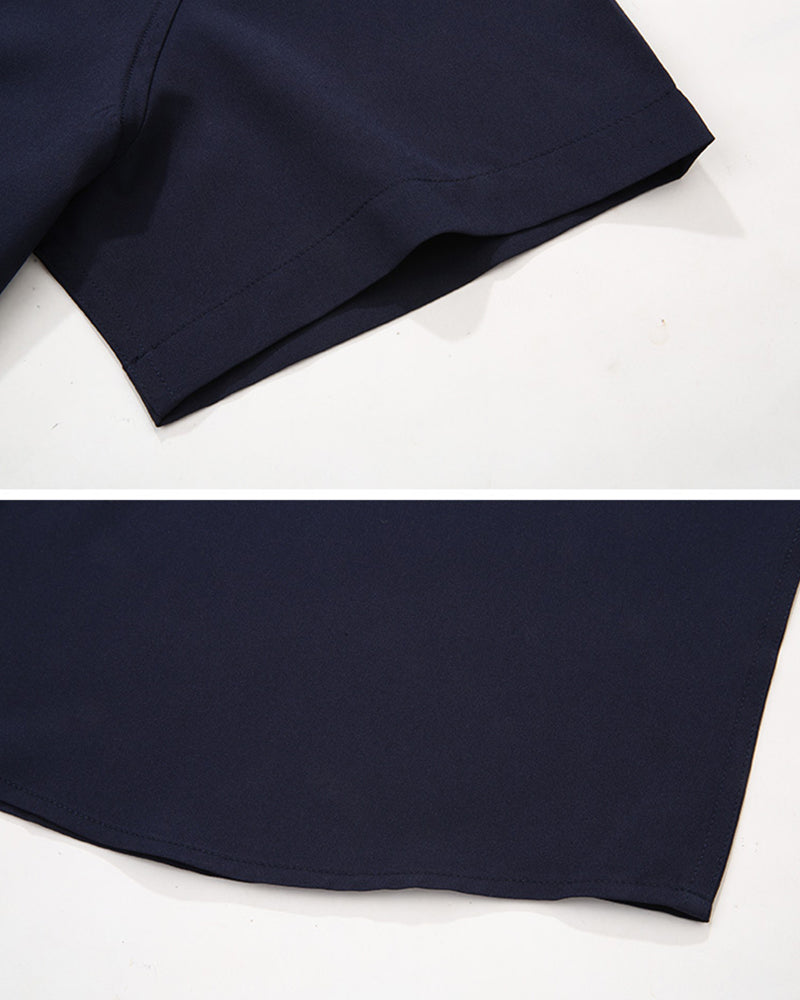L-10XL Large Size Men's Summer Thin Short-sleeved Shirt Business Casual Loose Elastic Solid Color Short-sleeved Shirt