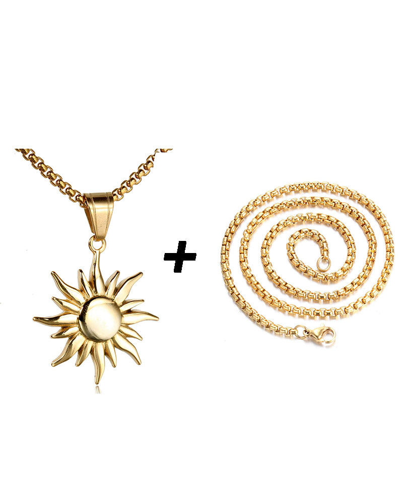 Men's Hip-Hop Sun Pendant Necklace