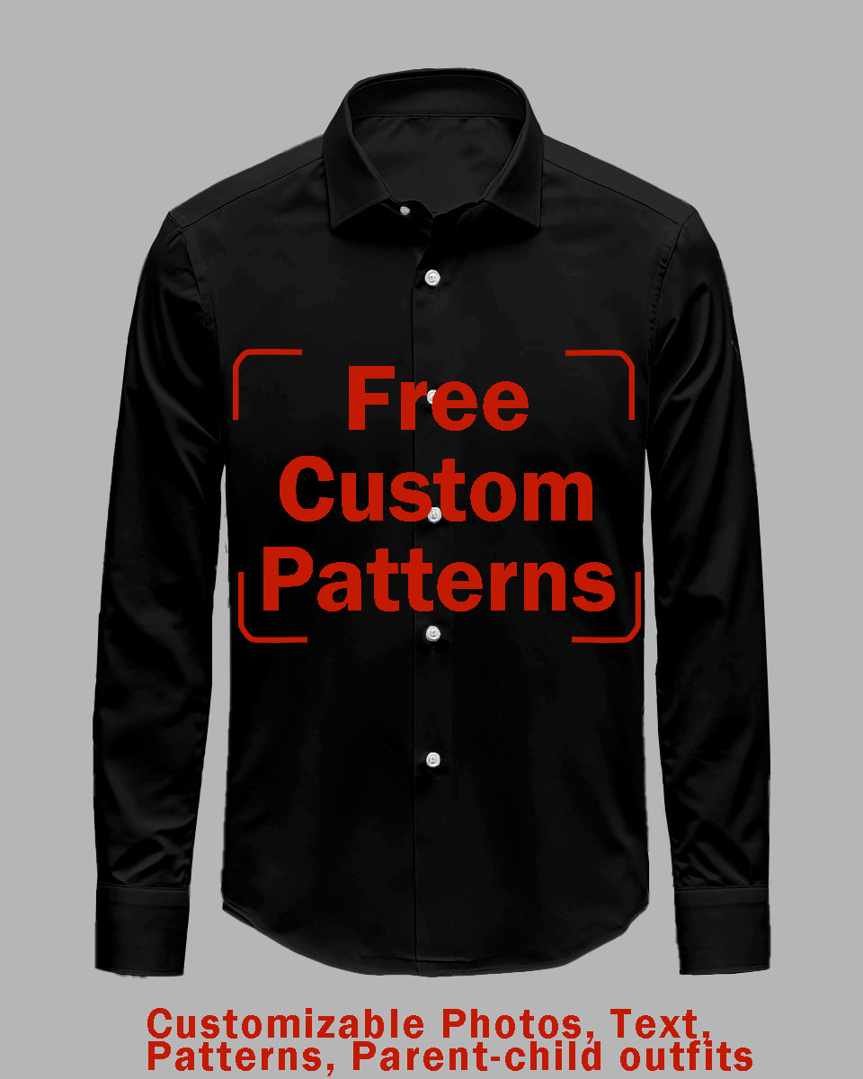 Customized Plus Size Long-sleeved Shirt (You Can Upload Pictures, Text, Logo, Etc. To Customize Your Interesting Long-sleeved Shirt)