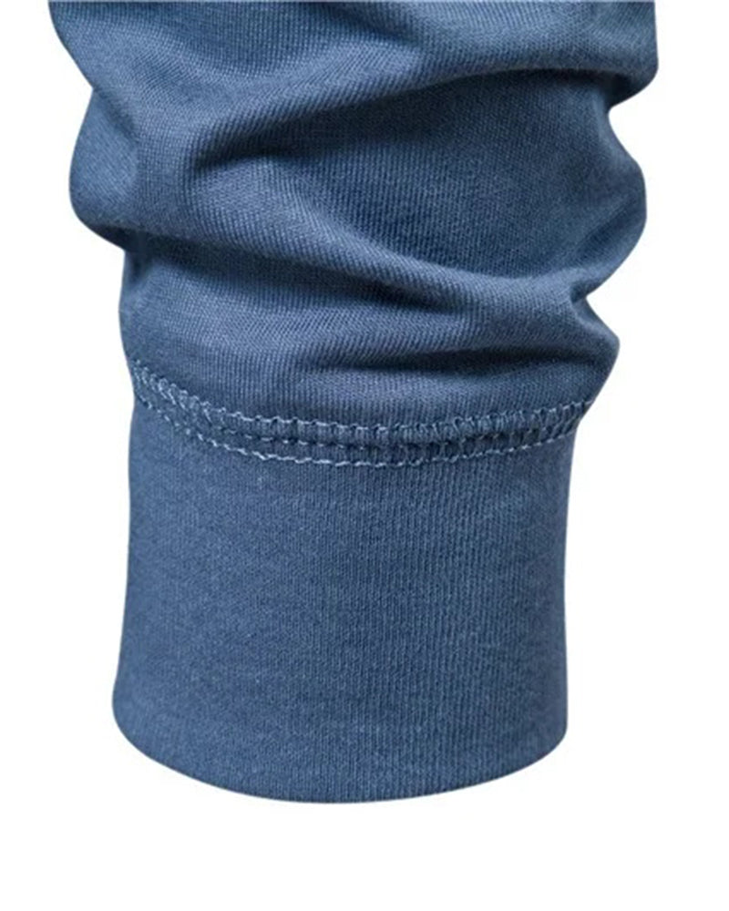 Big & Tall Men's Henry Neck/Round Neck Long Sleeve T-Shirt Base Top XS-5XL