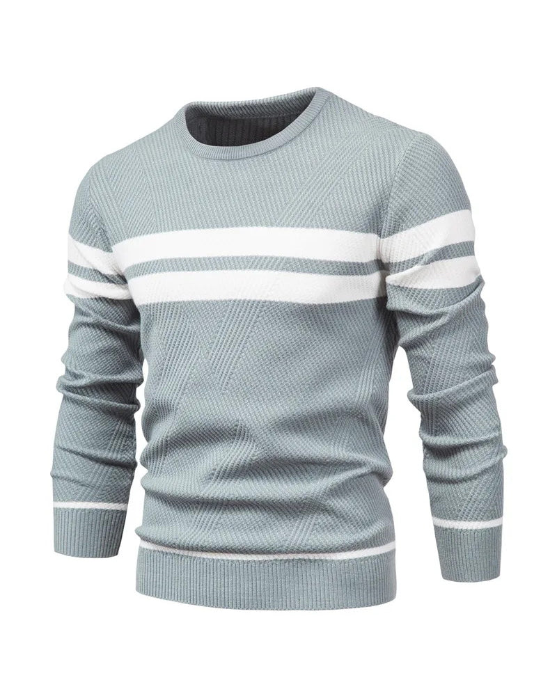 Big & Tall Men's Casual Striped Pullover Colorblock Crewneck Sweater S-2XL