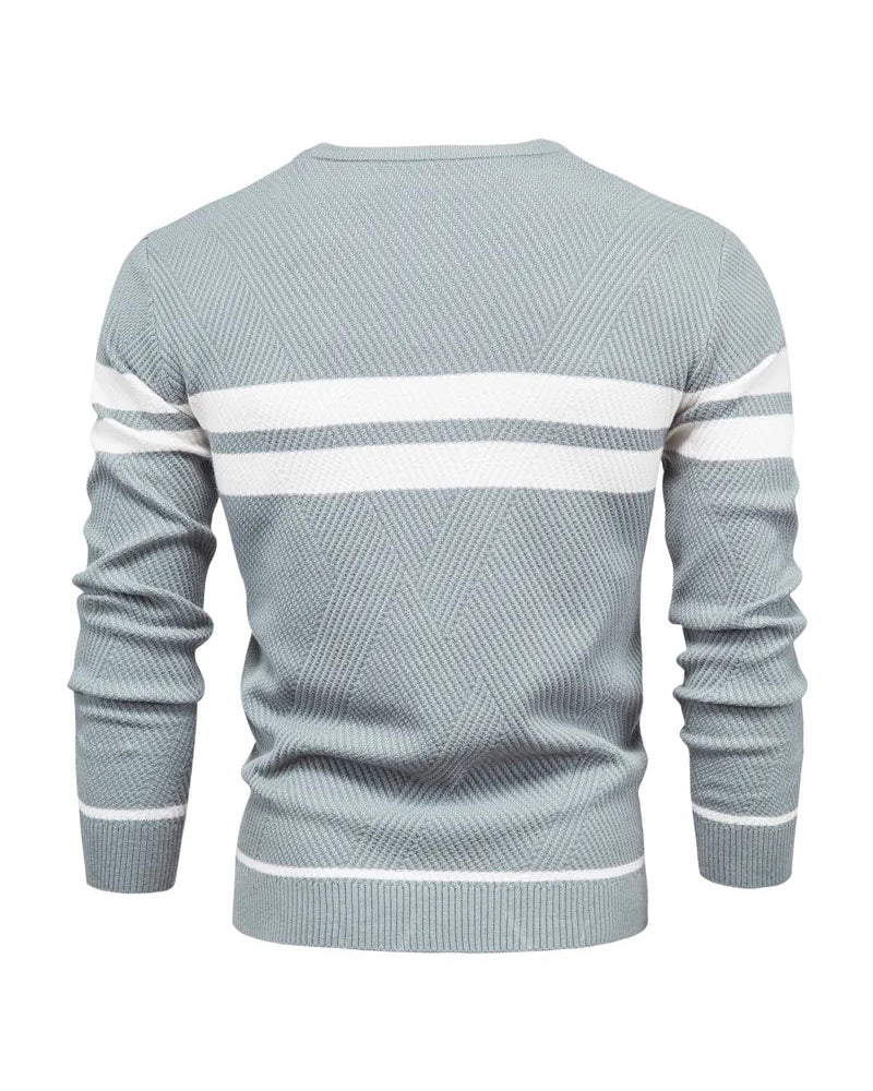 Big & Tall Men's Casual Striped Pullover Colorblock Crewneck Sweater S-2XL