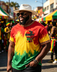 Big & Tall Men's Juneteenth Black Rights Print Crewneck Short Sleeve T-Shirt