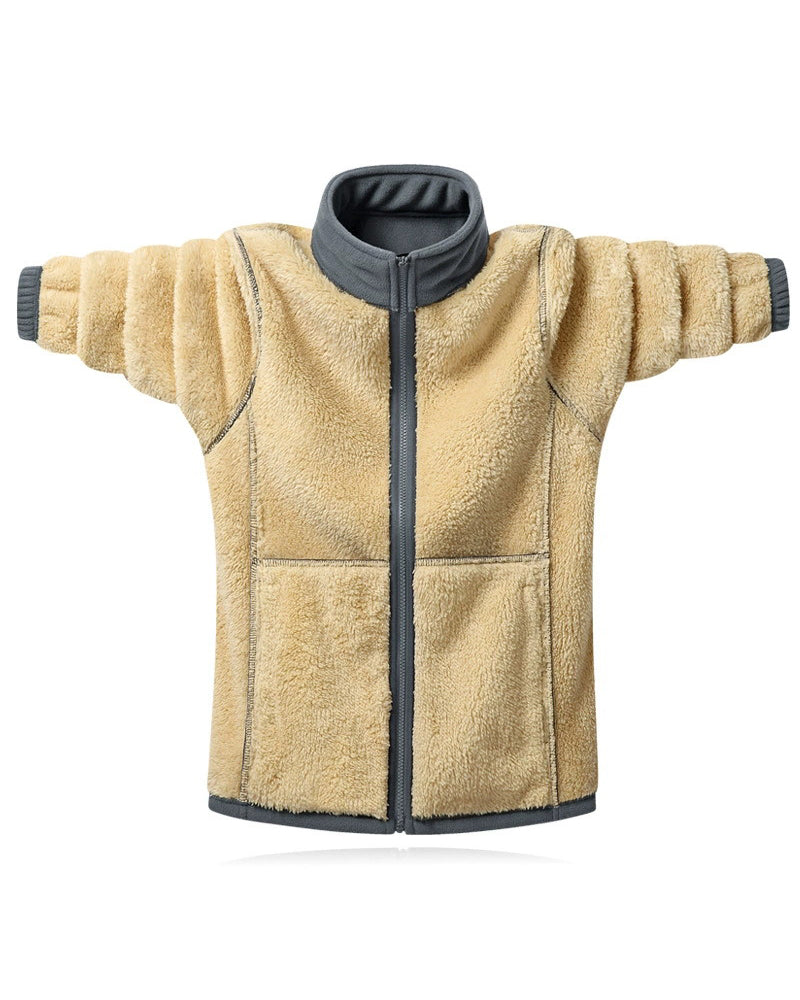 Big & Tall Men's Fleece Solid Color Zip Jacket Coat M-8XL