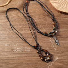 Vintage Braided Rope Beaded Multilayer Necklace Men's And Women's Accessories