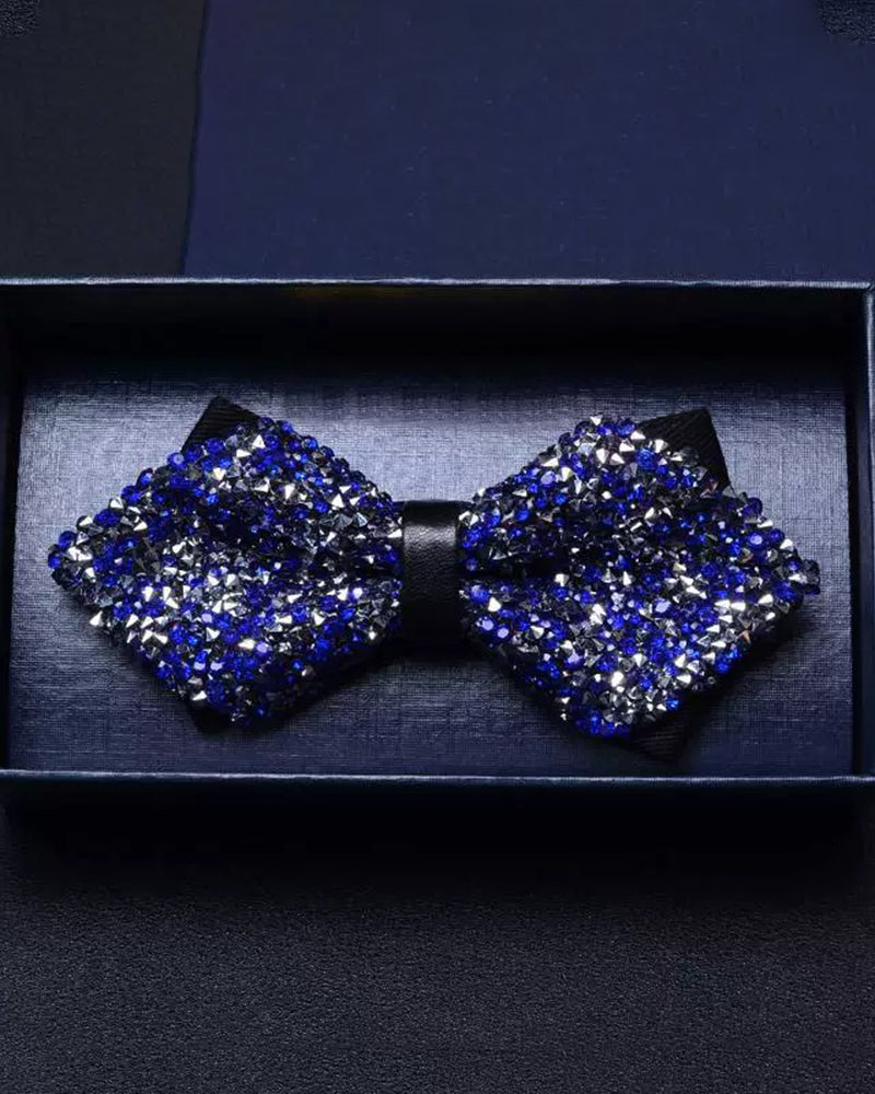 3D Crystal Fashion Sharp Horn Bow Tie