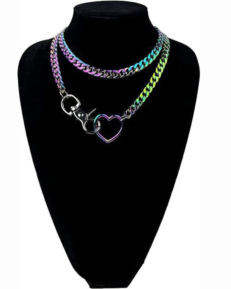 Heart-shaped Multilayer Cuban Necklace