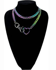 Heart-shaped Multilayer Cuban Necklace