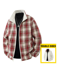 Big & Tall Men's Double Wearing Windproof Plaid Jacket M-3XL