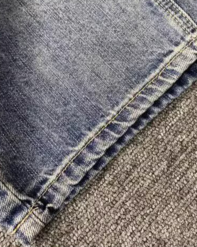 Big & Tall Men's Japanese Vintage Washed Jeans  M-8XL