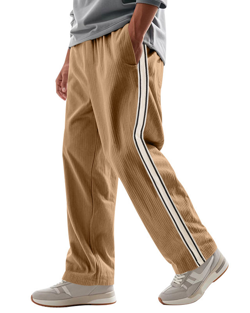 Big & Tall Men's Simple Strip Corduroy Sports Pants S-3XL