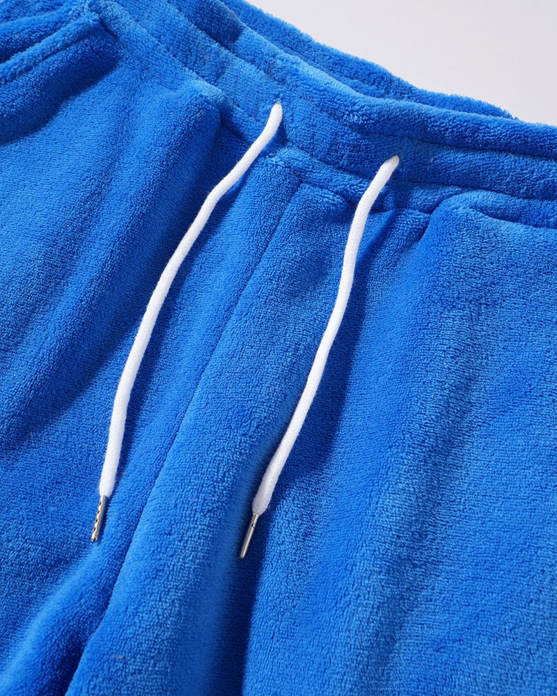 Big & Tall Men's Coral Fleece Hooded Sweater Shorts Set S-2XL