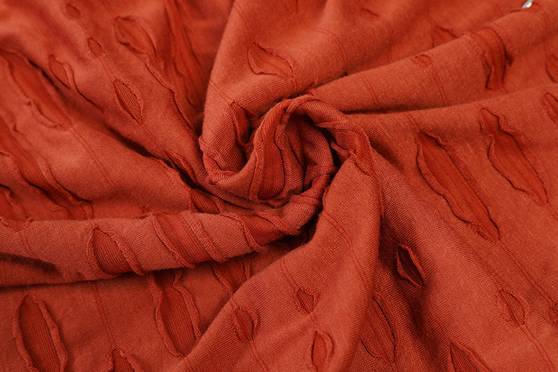 Big & Tall Men's Fashion Personality Hole Solid Color Long Hooded Sports Long Sleeve T-shirt S-2XL