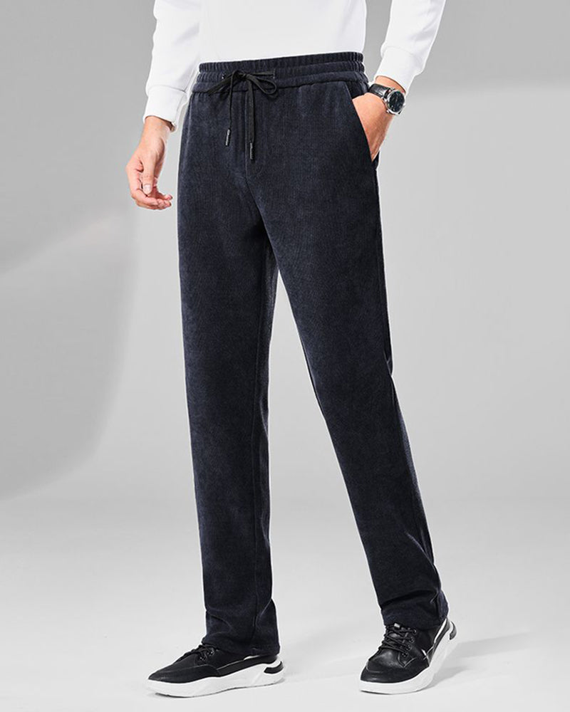 Big & Tall Men's Solid Color Thickened Loose Sports Pants Sweatpants M-5XL