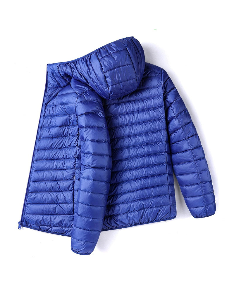 Big & Tall Men's Solid Color Hooded Collar Light Down Cotton-padded Jacket M-5XL