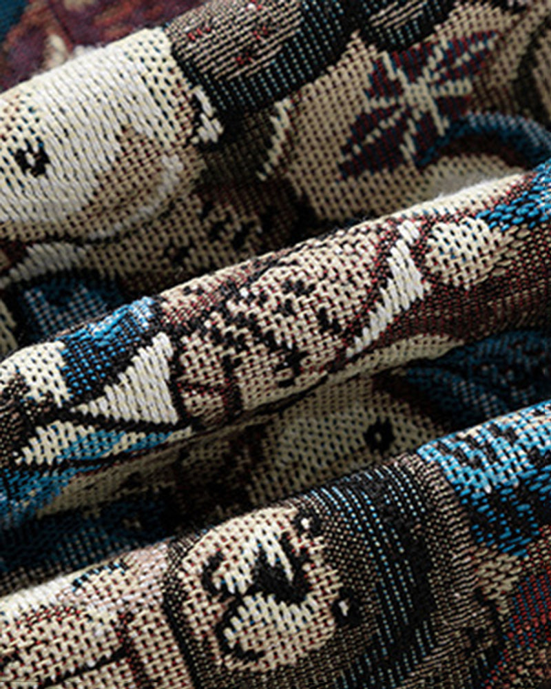 Big & Tall Men's Embroidered Denim Jacket Coat M-4XL