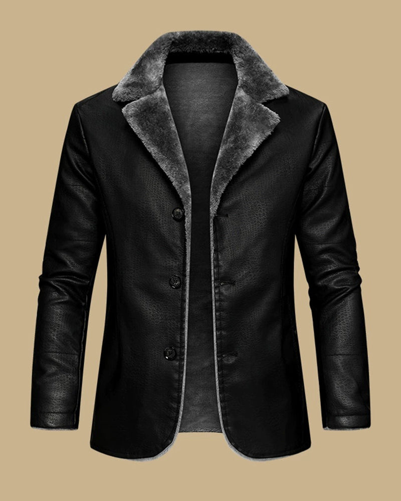 Big & Tall Men's Thickened Large Laps Suit Motorcycle Jacket S-4XL