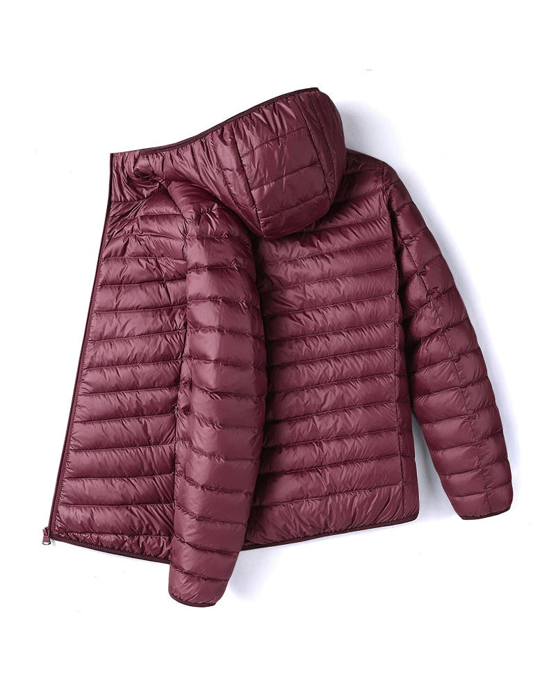 Big & Tall Men's Solid Color Hooded Collar Light Down Cotton-padded Jacket M-5XL