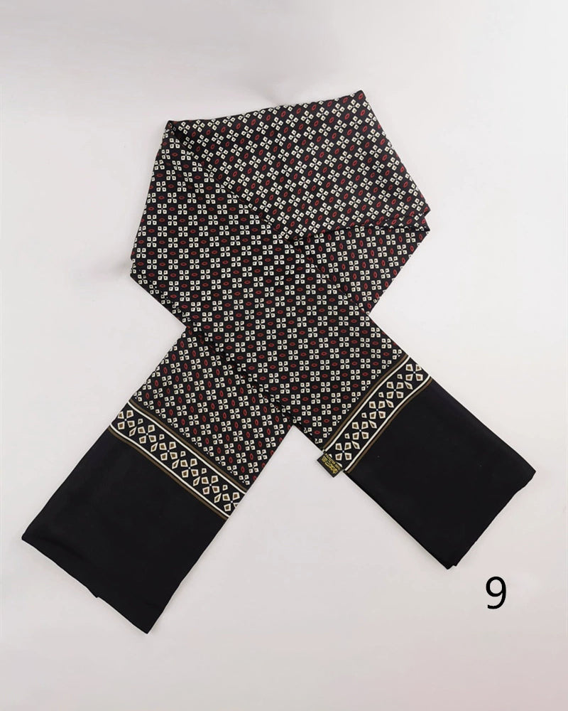 Men's Business British Silk Scarf Washed Velvet Long Scarf Suit Scarf