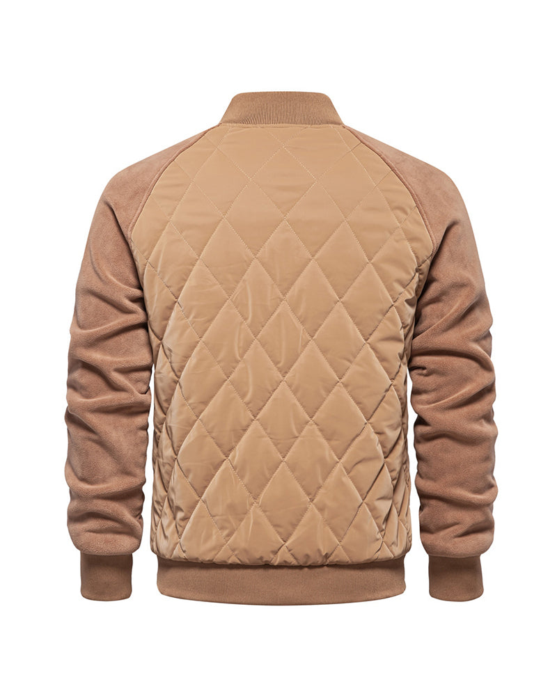 Big & Tall Men's Thickened Jacket Raglan Sleeve Quilted Jacket S-2XL