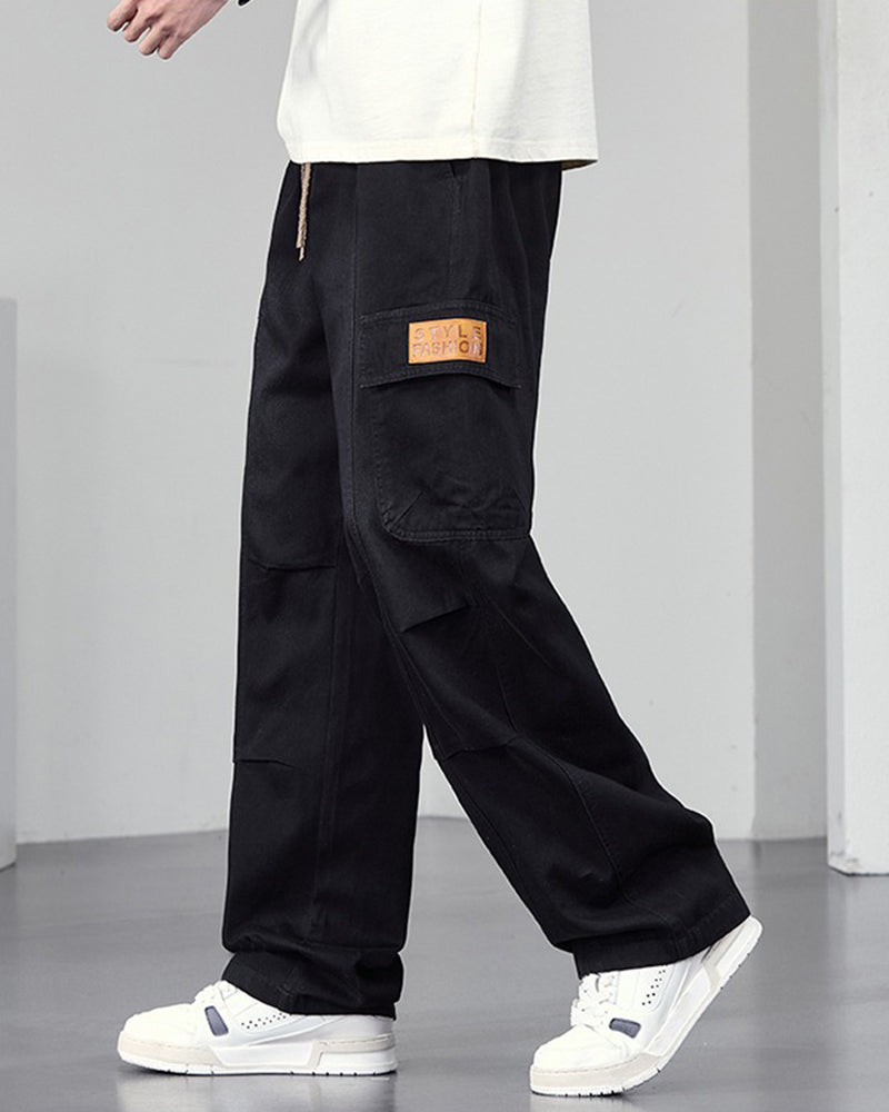 Big & Tall Men's Retro Tooling Style Old Straight Tube Stretch Jeans M-8XL