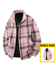 Big & Tall Men's Double Wearing Windproof Plaid Jacket M-3XL