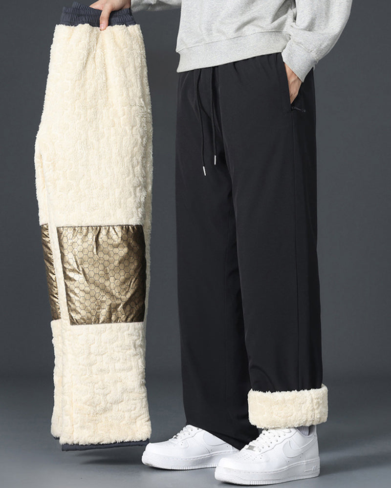 Big & Tall Men's Graphene Knee Pads Thickened Windproof Warm Pants M-5XL