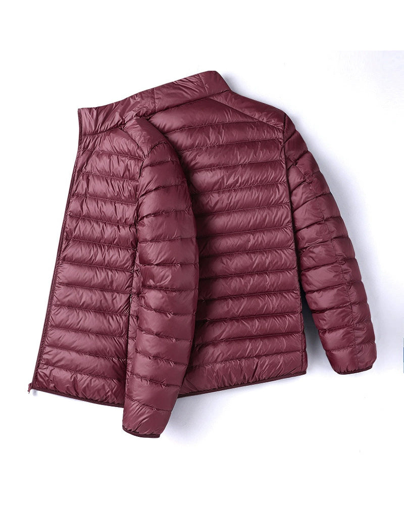 Big & Tall Men's Solid Color Vertical Collar Light Down Cotton-padded Jacket M-6XL