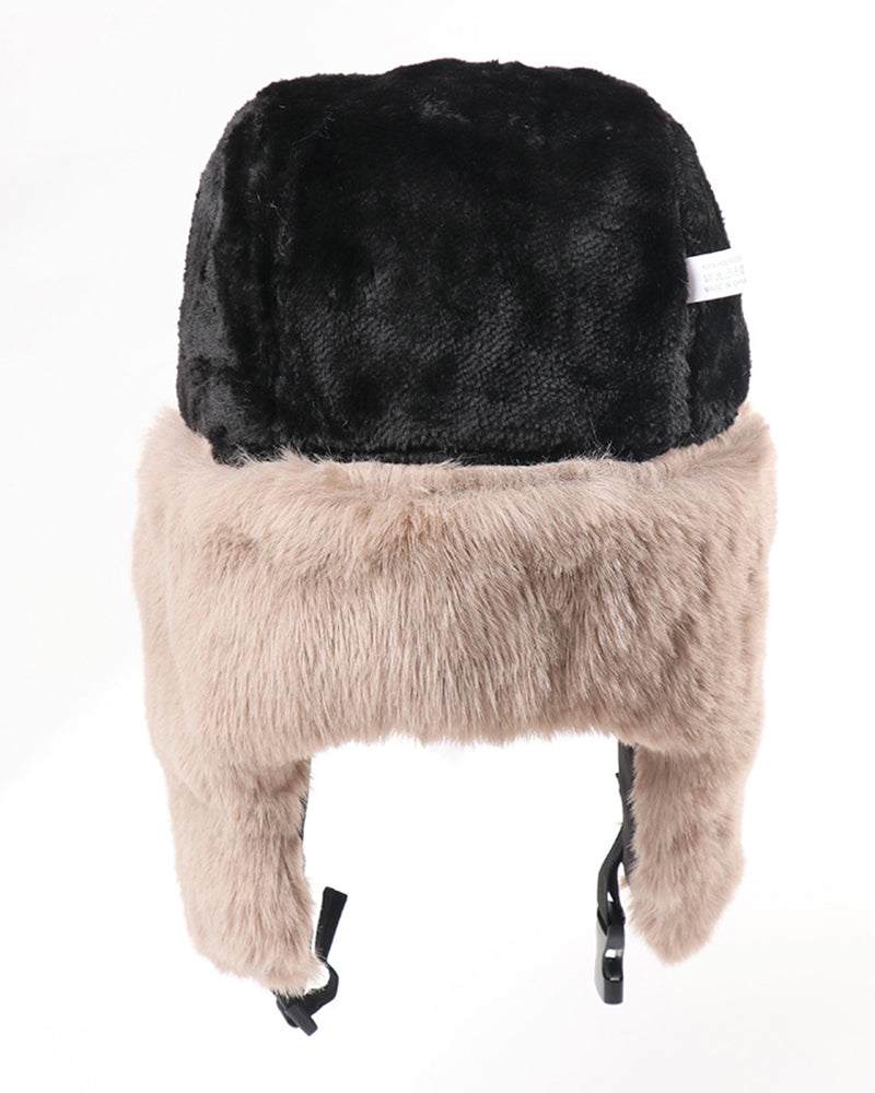 Color Matching Thick Outdoor Warm Pilot Cap