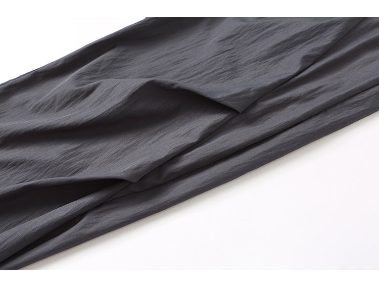 S-5XL Pleated Ice Silk Quick-Dry Casual Wide-Leg Trousers
