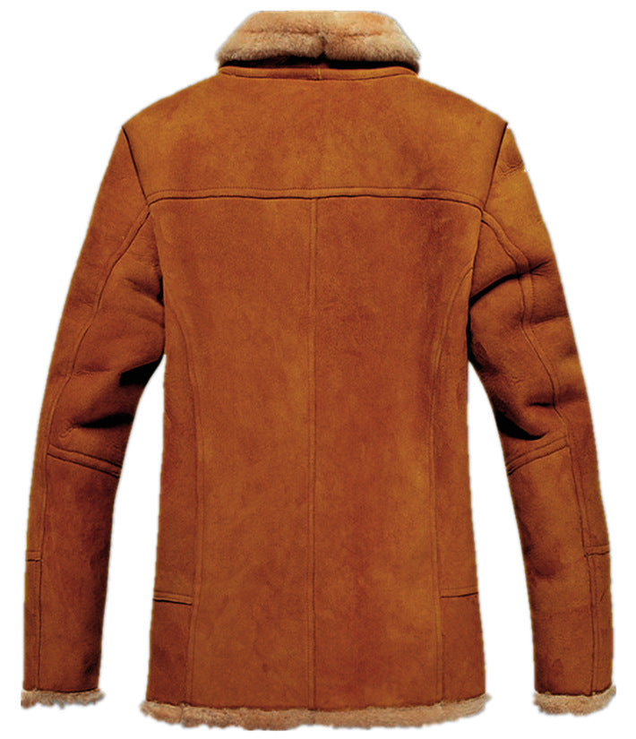 Big & Tall Men's Thickened Lapel Plush Coat Jacket S-5XL