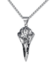 Vintage Crow Skull Viking Necklace
