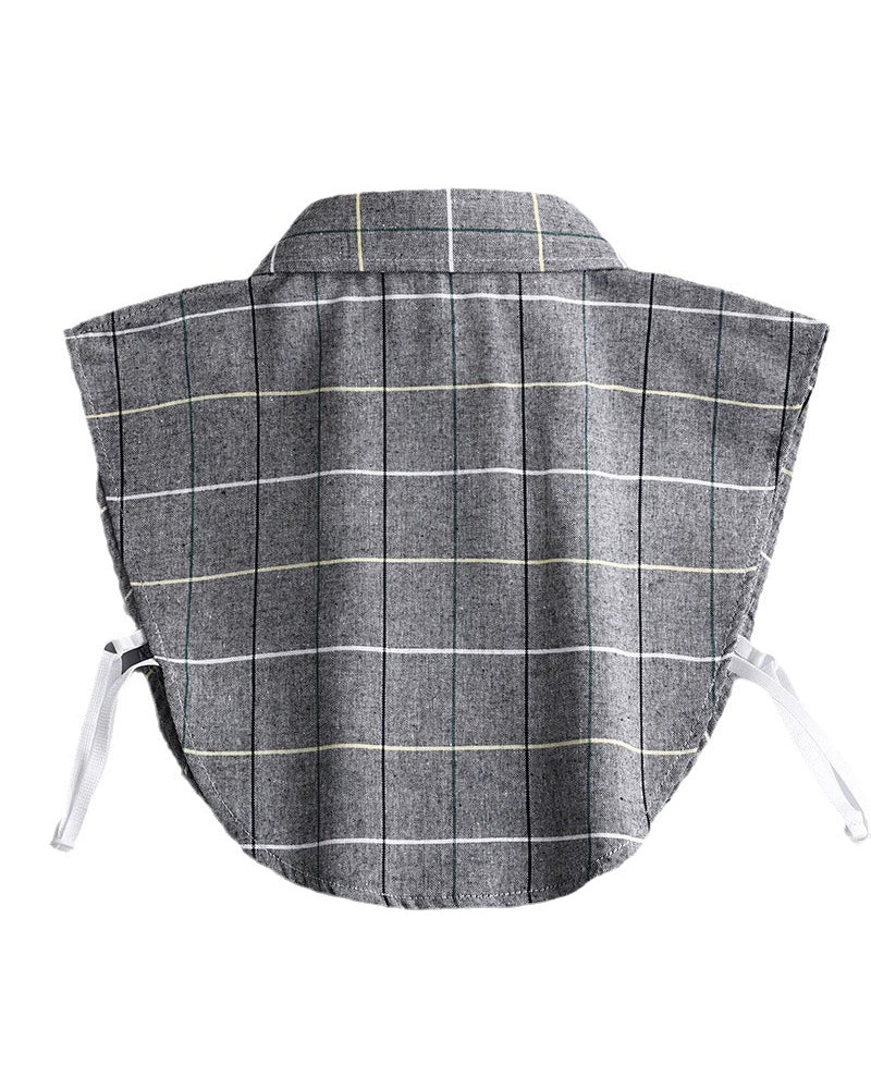 Autumn And Winter Cotton Plaid Fake Collar Decorative Collar